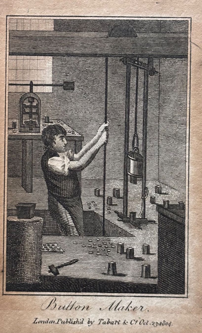 Gravures: Kupferstich Tabart, London, 1804 - Button Maker – D'occasion à Frauenfeld par Merk52 2