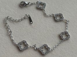 Luxus Elegante bis 22cm Luxus Edelstahl Armband Farbe Silber