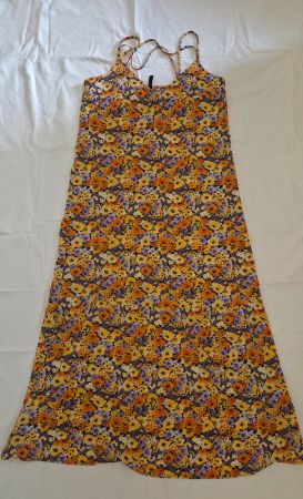 Maxikleid Divided Blumenmuster gelb lila Grösse 38