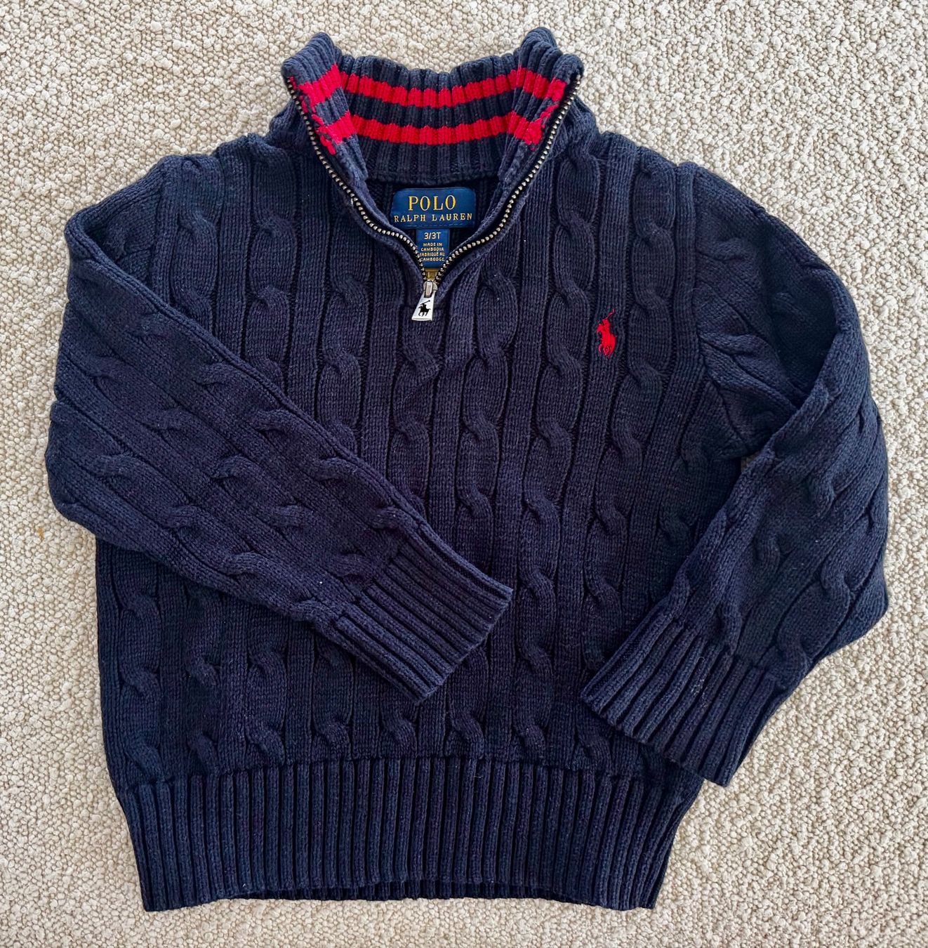 Polo Ralph Lauren Pullover & Sweatshirts: Polo Ralph Lauren Cable Knit Half-Zip Pullover, Gr. 3T – Gebraucht aus Oberrieden von Mayitacolocha