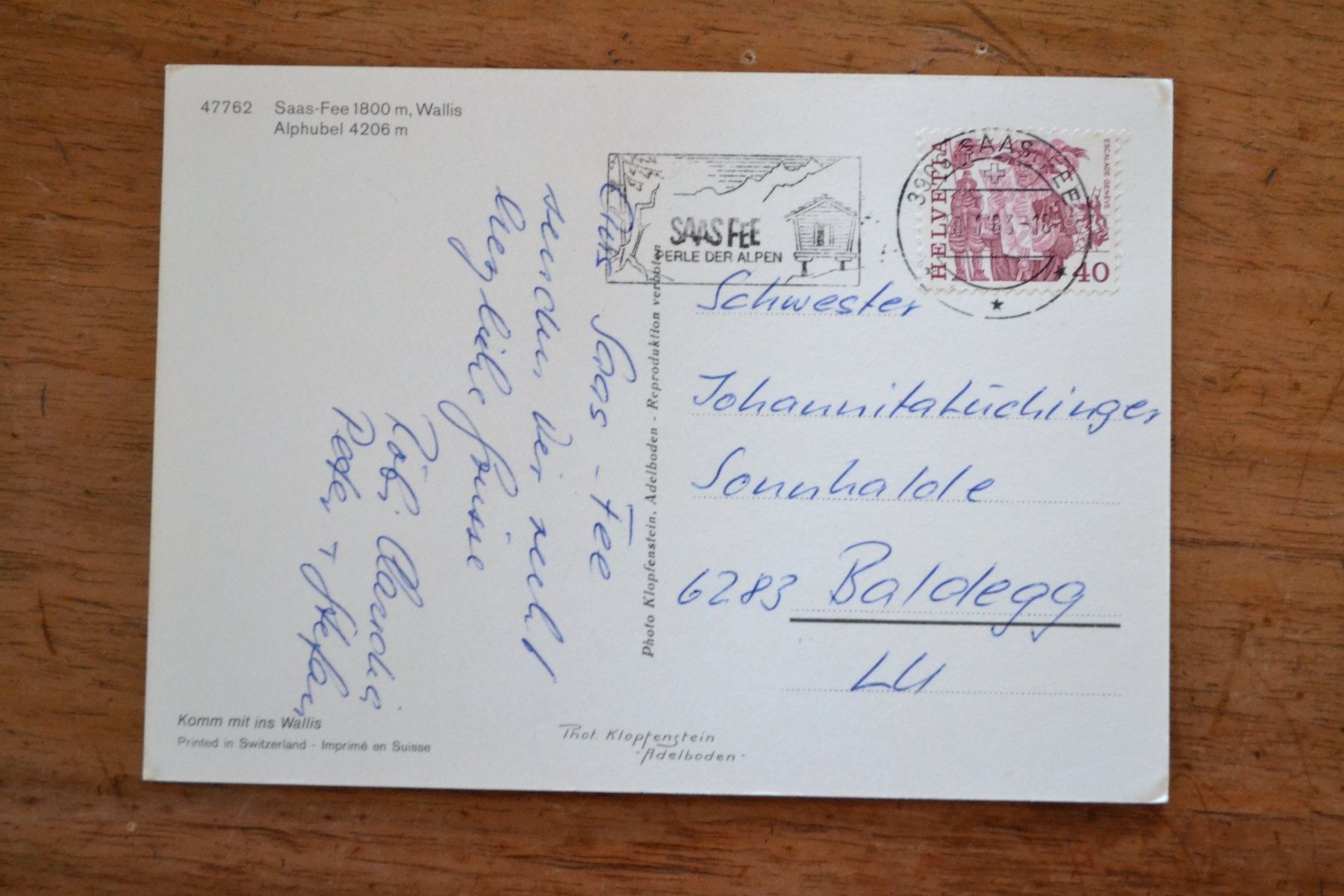 Cartoline postali: AK Saas-Fee VS – Usato da Beinwil am See venduto da kajak55 1