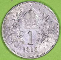 1915  /  OESTERREICH  /  1 KRONE - MÜNZE / SILBER !