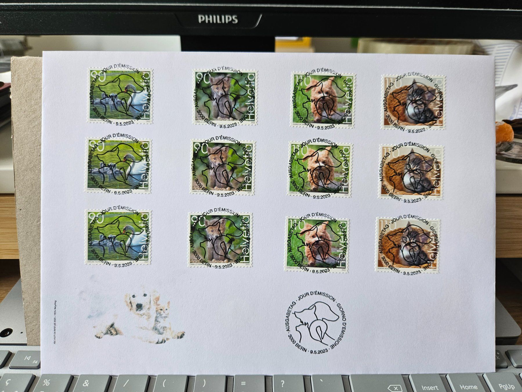 Tutti i francobolli: Combo FDC Süsse Tiere 2023, Format C5 – Usato da Rickenbach SO venduto da Bytebull