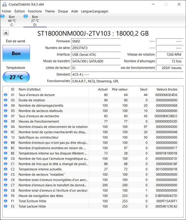 Seagate Dischi rigidi: Seagate Exos Enterprise 18Tb - SATA III CMR - ST18000NM000J – Usato da St-Pierre-de-Clages venduto da SB99 2