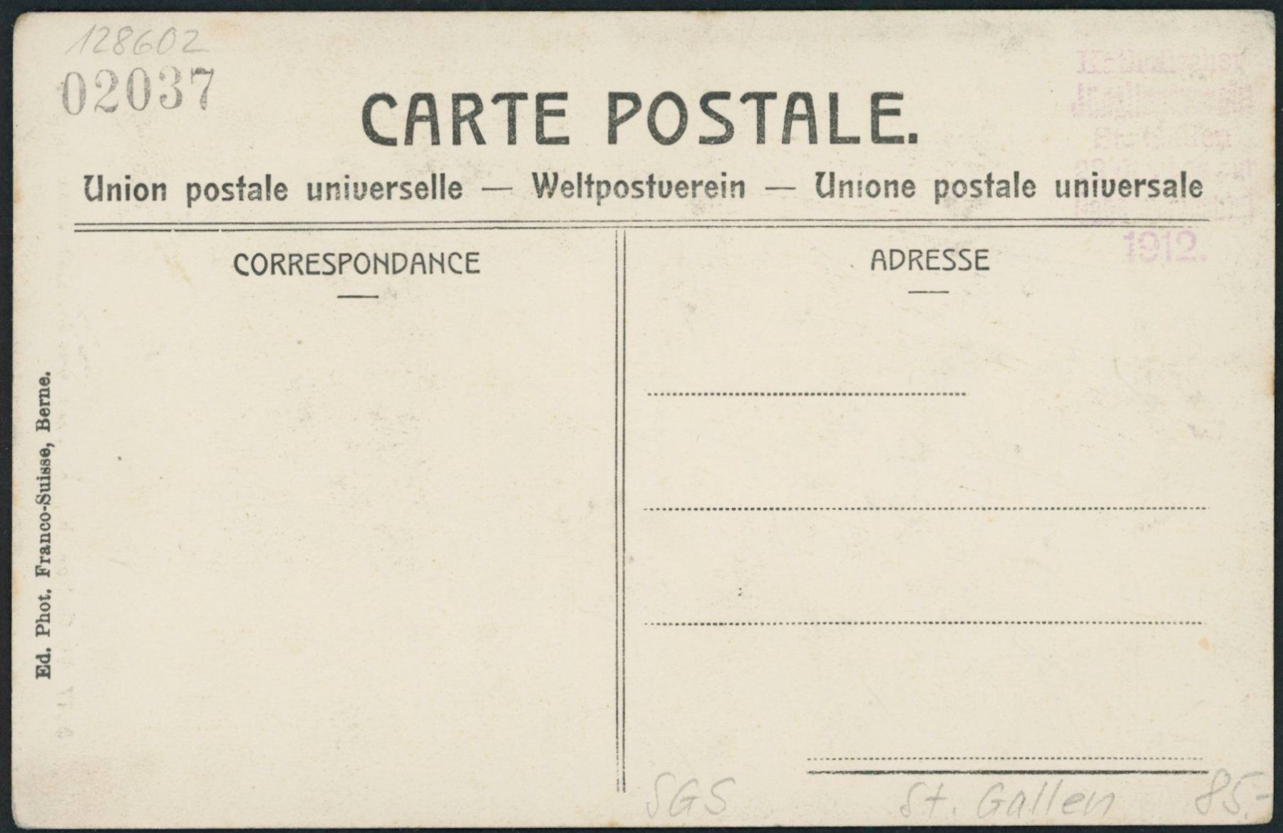 Cartoline postali: SGS St. Gallen – Nuovo (secondo la descrizione) da Schindellegi venduto da Jonathan77 1