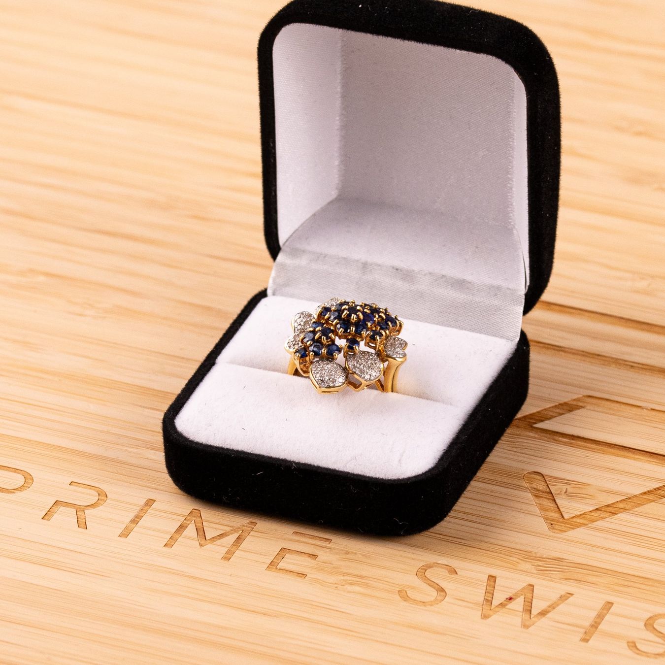 Anelli: Sapphire Diamond Ring 18k Yellow Gold – Usato da Luzern venduto da PrimeSwissTime 9