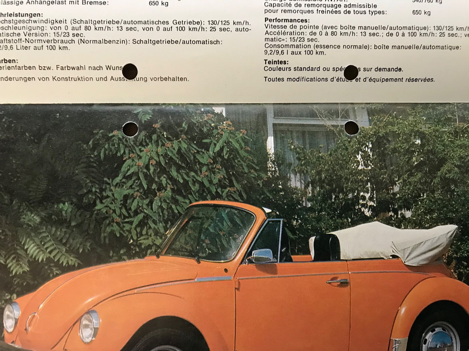 VW Documents: VW Käfer Cabrio – D'occasion à Balterswil par Jeko1967