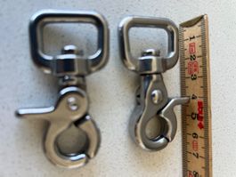 2x Clip Wirbelkarabiner Edelstahl