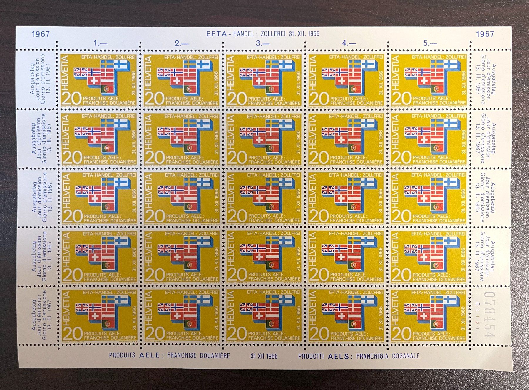 Tutti i francobolli: EFTA-Handel 1967, Bogen – Nuovo (secondo la descrizione) da Oftringen venduto da Vucki
