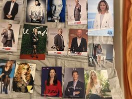 Autogrammkarten-Set bekannte Persölichkeiten CH guter Zustan
