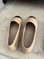 Chanel Espadrilles Leder Beige Schwarz Grösse 37
