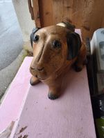 Dackel aus Holz braun 22 cm guter Zustand