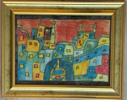Naive Malerei „Stadtlandschaft“