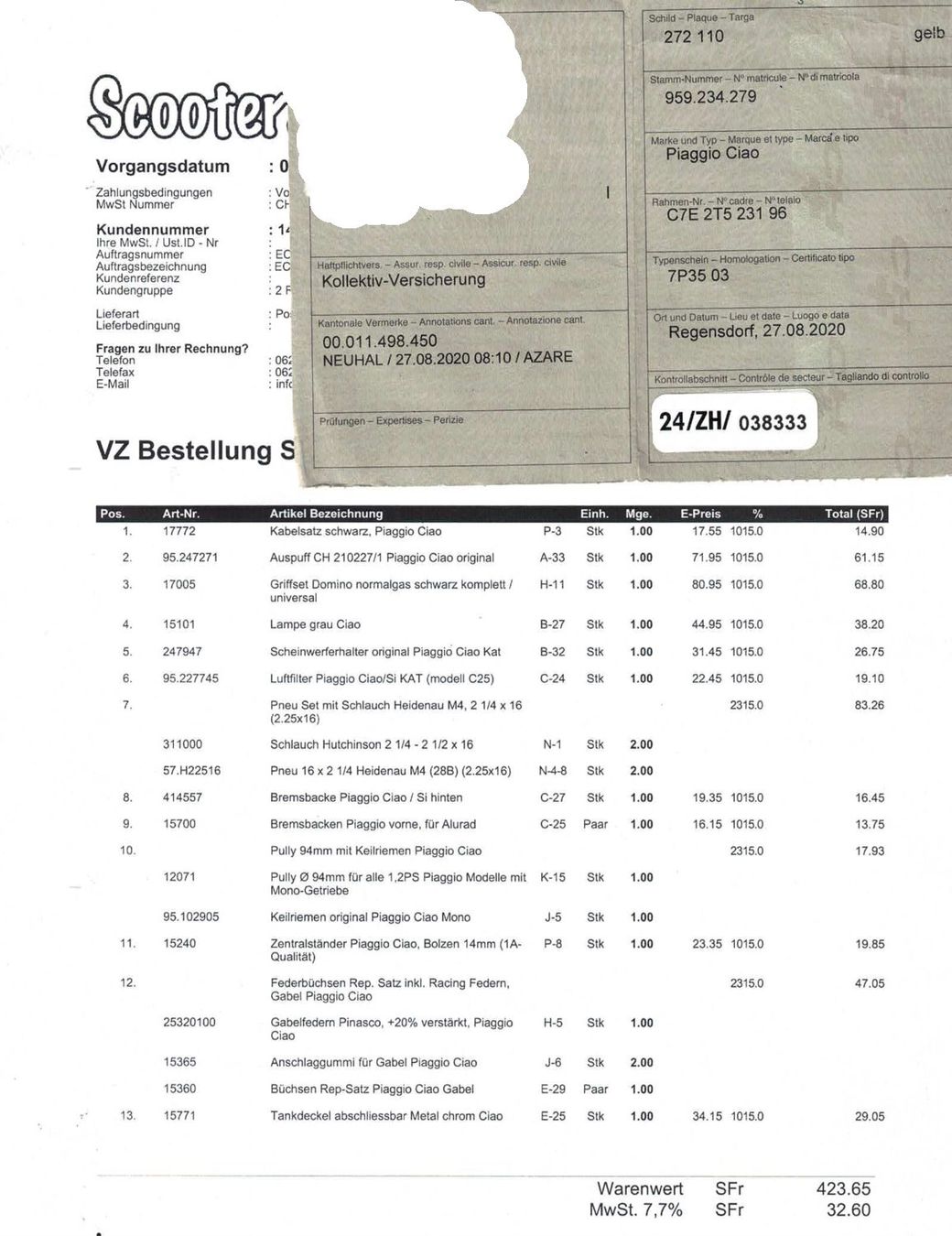 Piaggio Mofas: Mofa Piaggio Ciao mit Ausweis – Gebraucht aus Niederhasli von cali_24 5