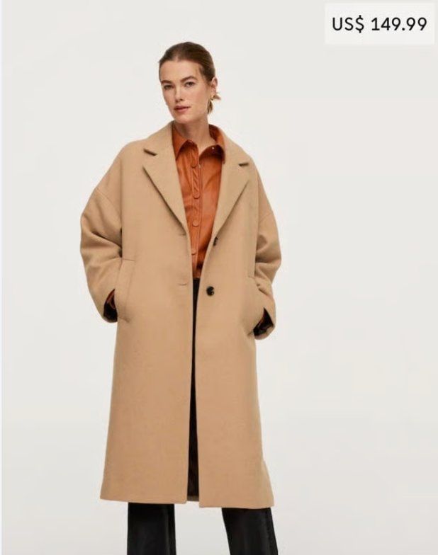 Mango Cappotti: Mango Wool oversized coat in tan size S – Usato da Genève venduto da toandfrom 2