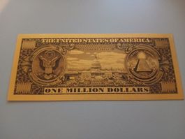 Banknote Deko-Objekt 1 Million Dollar Goldfolie neu