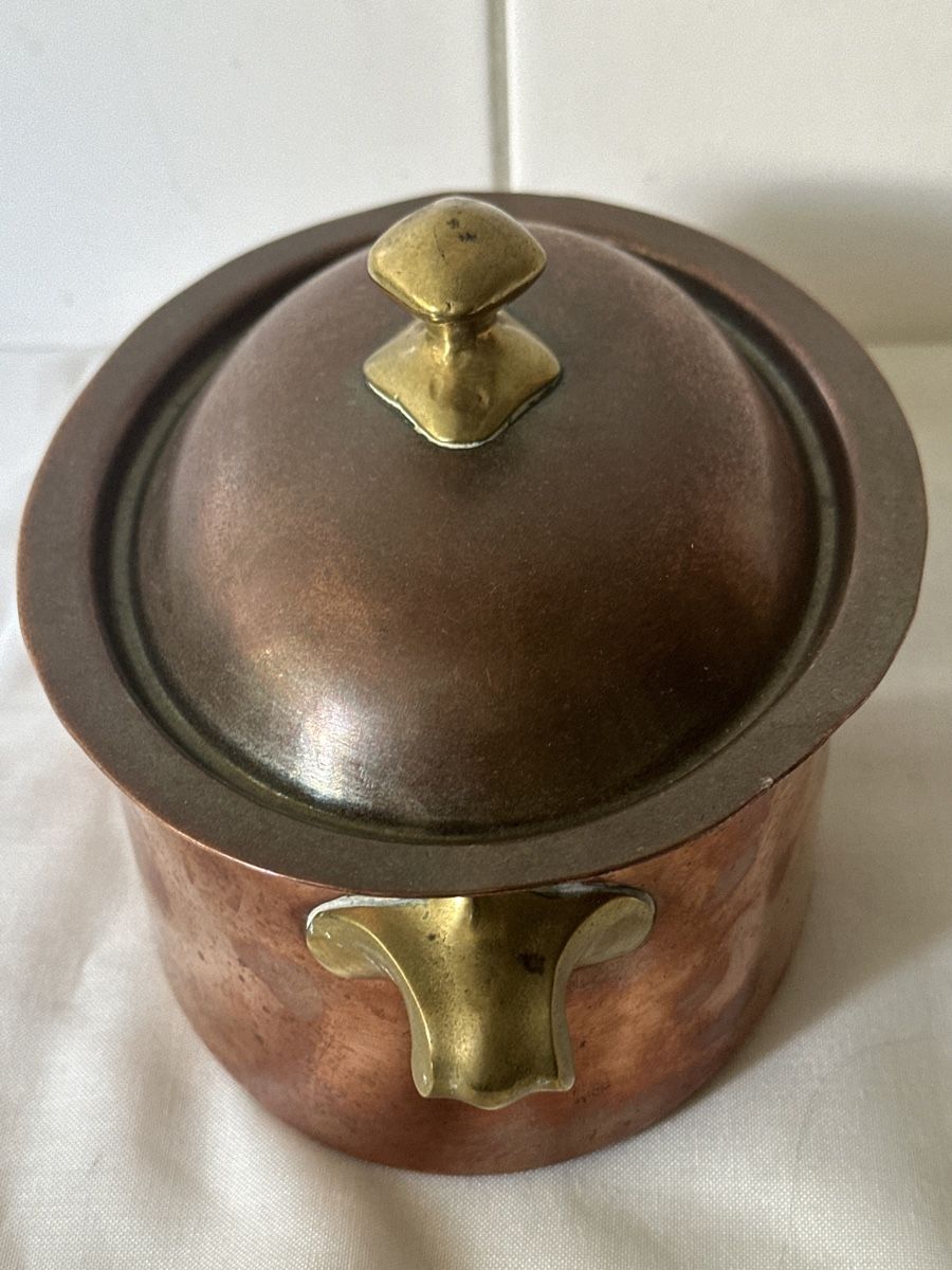Casseroles: Antiker ovaler Kupfertopf mit Messinggriffen – D'occasion à Zürich par Chaeffeler 1