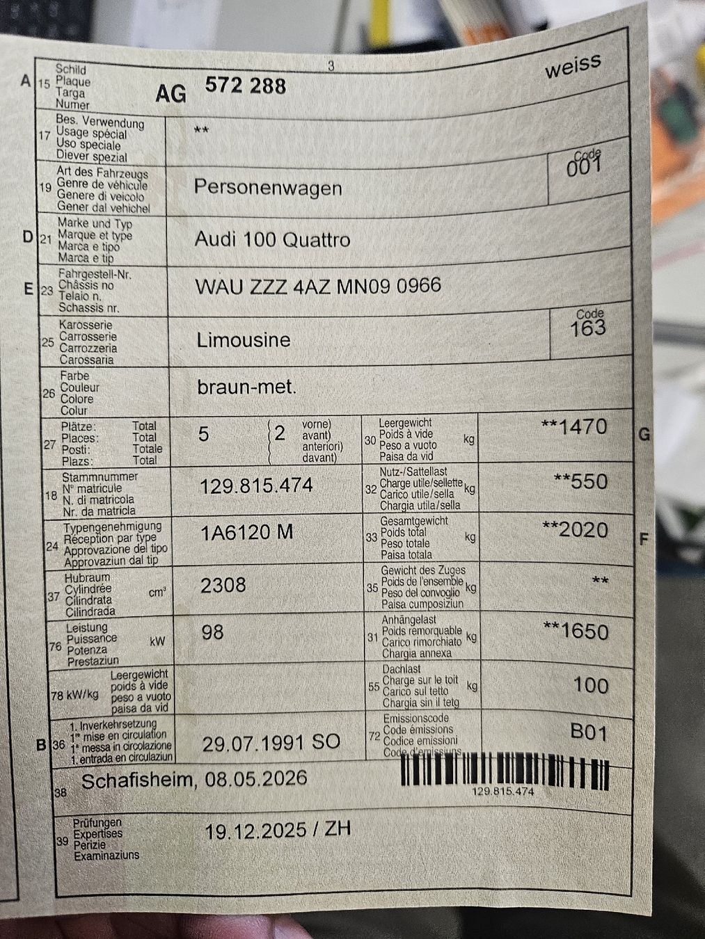 Audi Automobili: Audi 100 ab MFK, wenig KM – Usato da Seengen venduto da cruisenroll 6