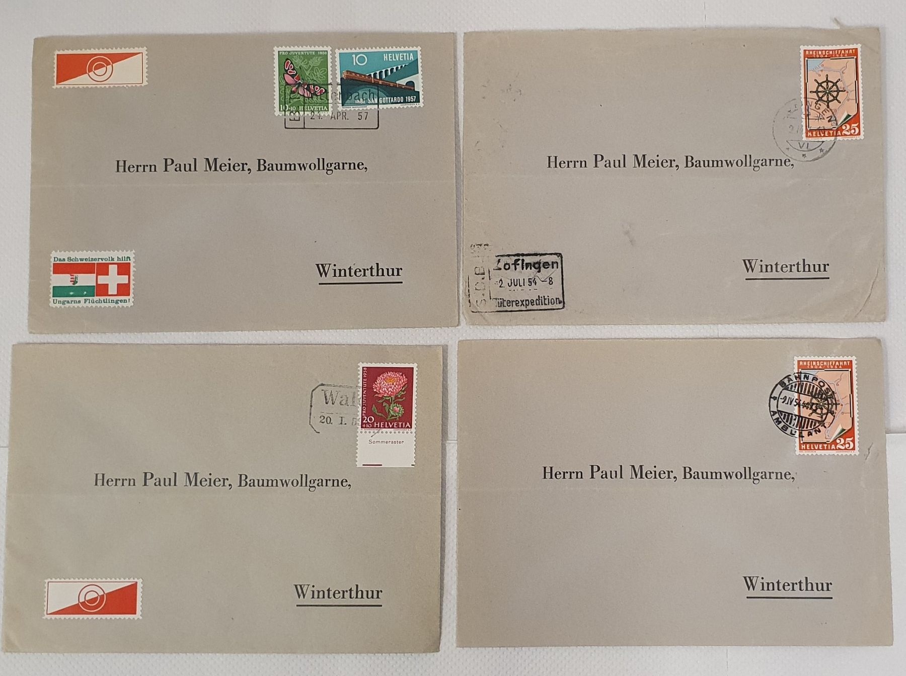 Tutti i francobolli: 18 Briefe mit Bahnpoststempel – Usato da Kreuzlingen venduto da Rschweiz1 2