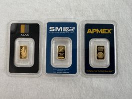 Gold 1 Gr. 3 Stück