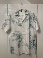 Herren Hemd weiss mit Blattmuster Grösse S neu