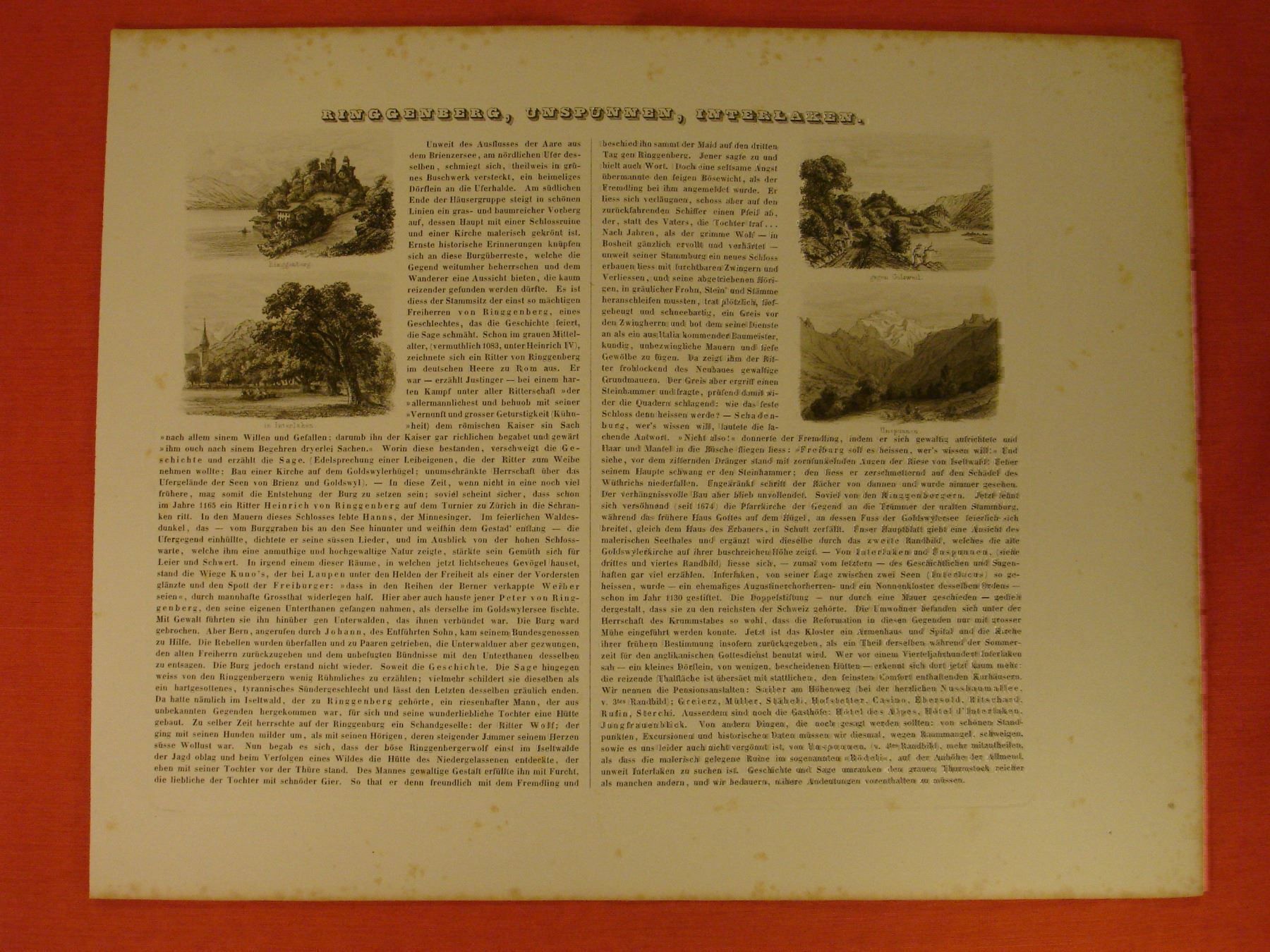 Cartoline postali: RINGGENBERG, UNSPUNNEN, INTERLAKEN – Usato da Grüningen venduto da Kartensammler