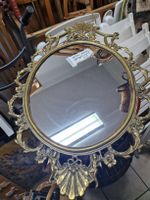Antiker Spiegel aus Messing, Vintage, Durchmesser 50 cm