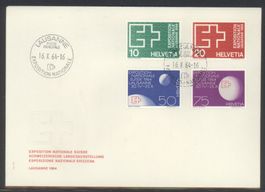 1963, FDC, Expo 1964, Stempel Lausanne (Nr.402-405) 1