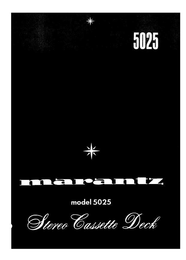 Marantz Documenti: Marantz 5025 Stereo Cassette Deck Service Manual mit Schema – Usato da Madiswil venduto da miglan