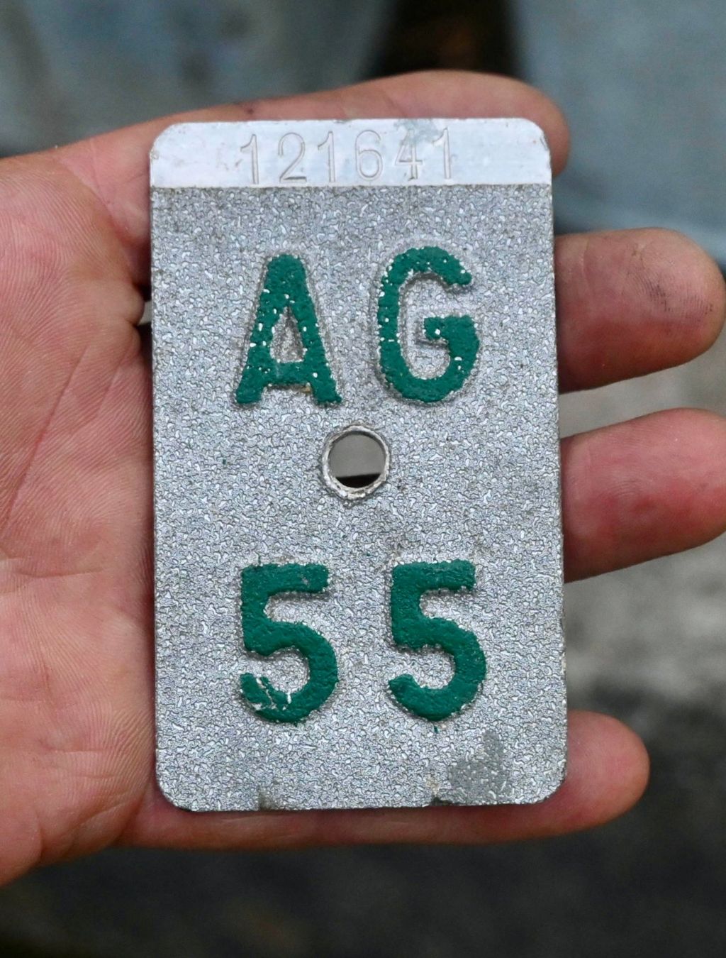 Insegne: Velonummer AG 58 von 1958 - Aargau – Usato da Pfaffhausen venduto da mono_rec 2