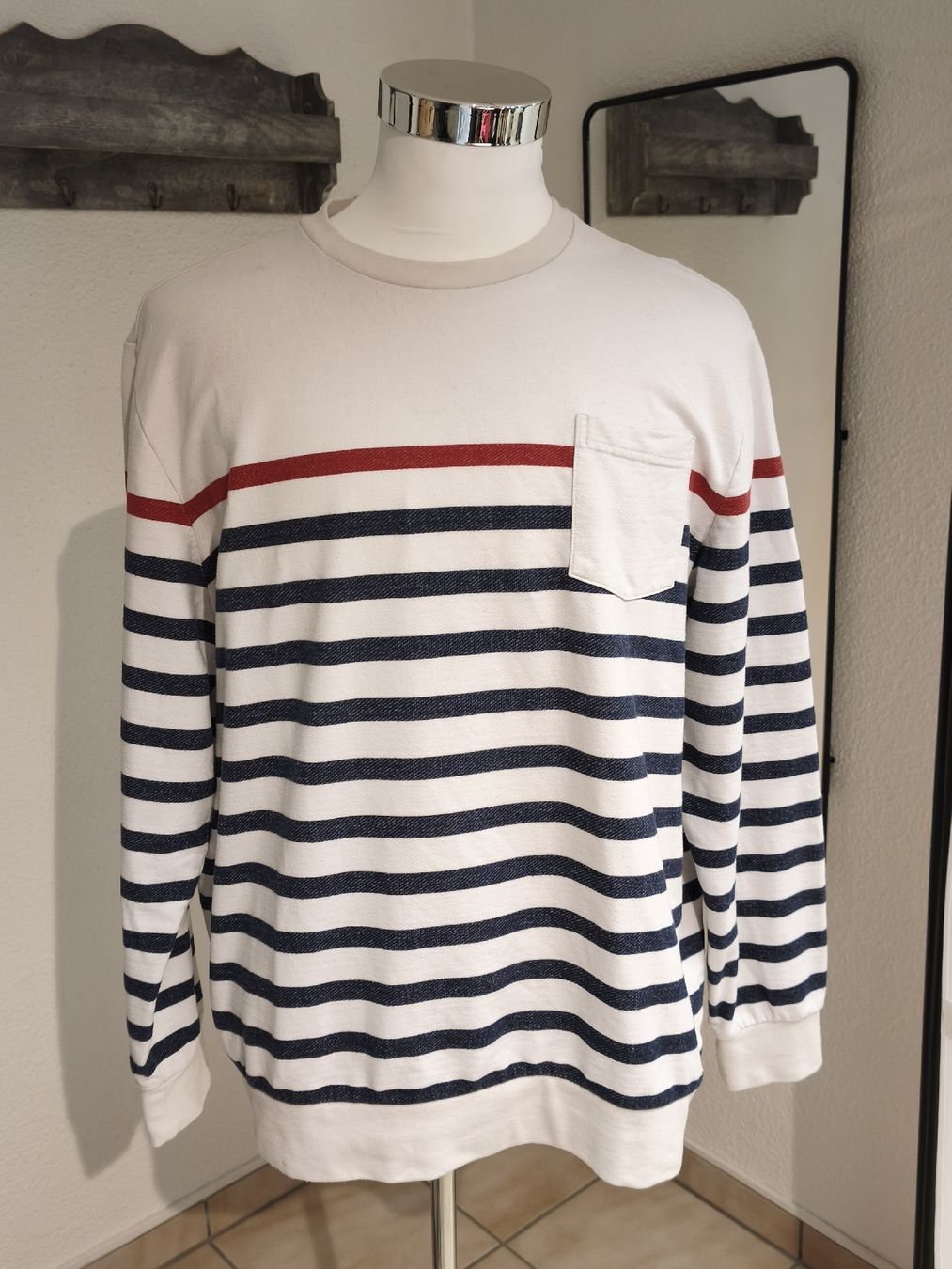 Brax Pulls & Sweat-shirts: Herren Pullover gestreift Grösse 2XL weiss/blau/rot – D'occasion à Emmetten par SecondhandSiska