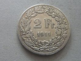 2 Fr.  1911  selten  -  ungereinigt  -