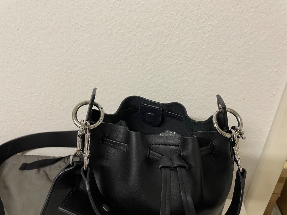 Allsaints ray leather bucket bag hot sale