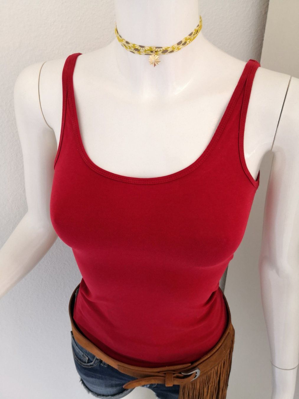 Mango Top: 🤩MANGO BASIC STRETCH TRÄGER TOP ROT NEU – Nuovo (secondo la descrizione) da Olten venduto da Naja-Twins-Twins 4