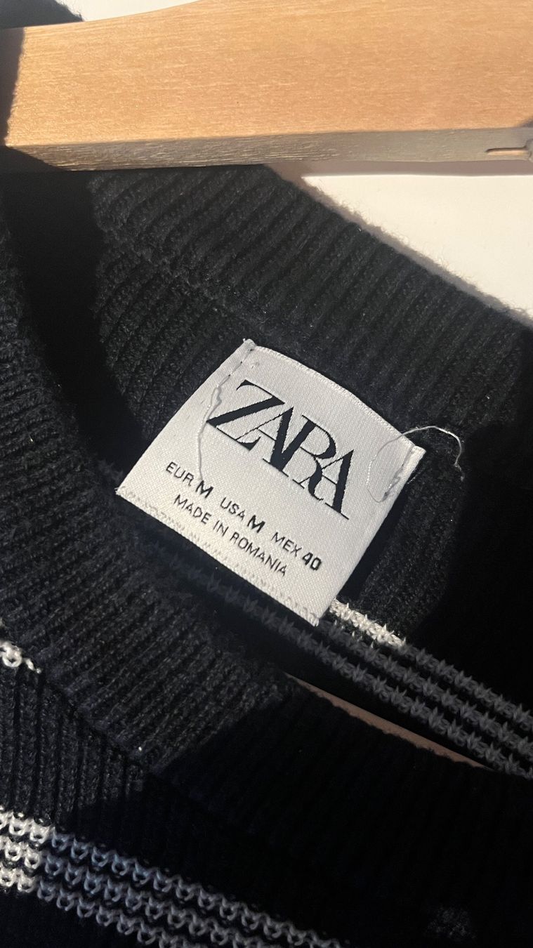 Zara Maglioni & Felpe: Zara Herren Strickpullover, Grösse M, Dunkelblau/Weiss – Usato da Basel venduto da tim1802 1