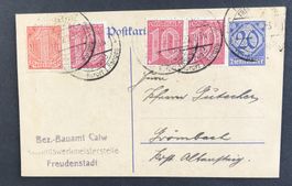 ANTIKE POSTKARTE DIENSTMARKEN