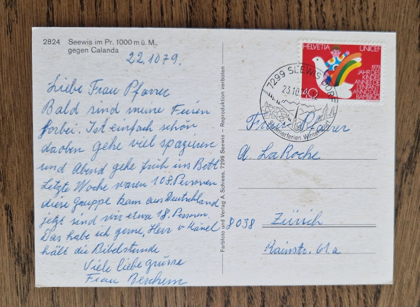 Cartoline postali: Seewis im Prättigau 1979 – Usato da Ebikon venduto da Donar50 1