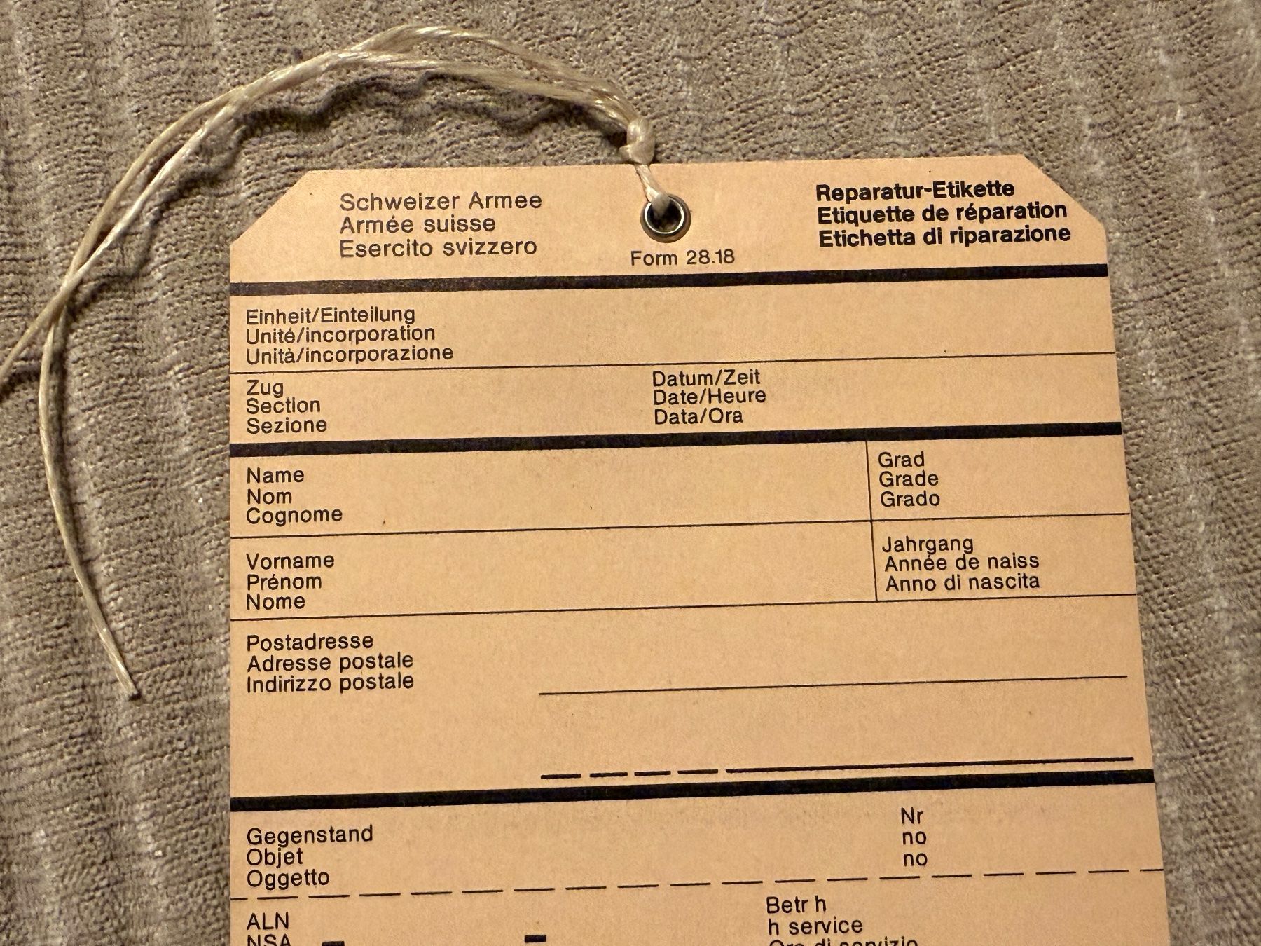 Schweizer Armee Plaketten & Abzeichen: Rep-Etikette von 1976 - Schweizer Armee – Gebraucht aus Brütten von Hst1 1