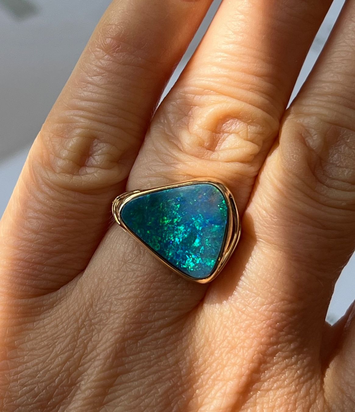Anelli: Fingerring in 14k Gold mit Opal-Doublet – Nuovo (secondo la descrizione) da Bern venduto da Steinfieber 5