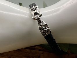 Armband aus Rochenleder mit Sterlingsilber