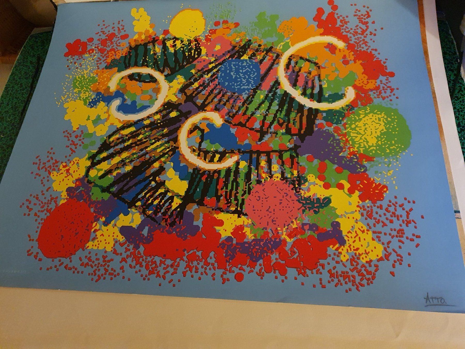 Grafica & Litografie: composition moderne de l artiste ATTO  Estampe originale – Usato da Lausanne venduto da gfchs