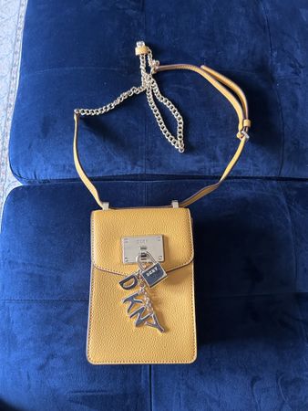 DKNY Mustard Yellow Leather Crossbody Bag