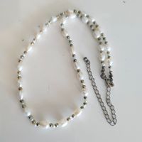 Vintage Halskette aus echten Perlen und Silberperlen