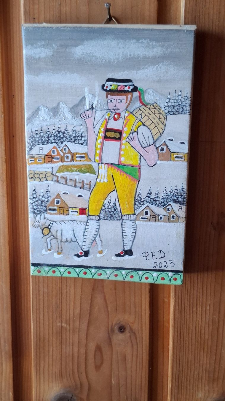 Tableaux: Mini Winter Bild Ziegen Senn Haus **24 – D'occasion à Zürich par Soragno50