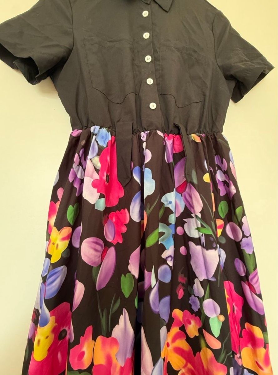 Vestiti: Damen Kleid Schwarz mit Blumenprint Grösse S – Usato da Belp venduto da Lu96 1