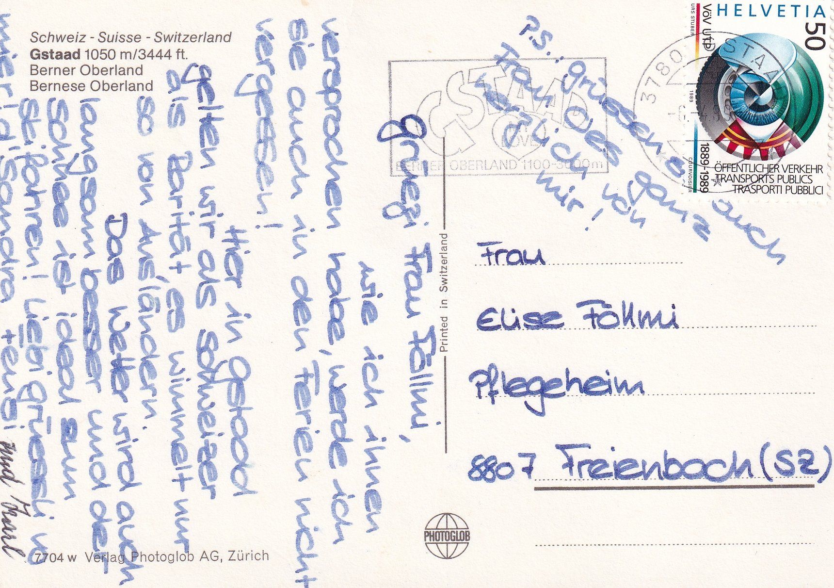 Cartoline postali: Gstaad /ay – Usato da Hombrechtikon venduto da Rudolf07 1