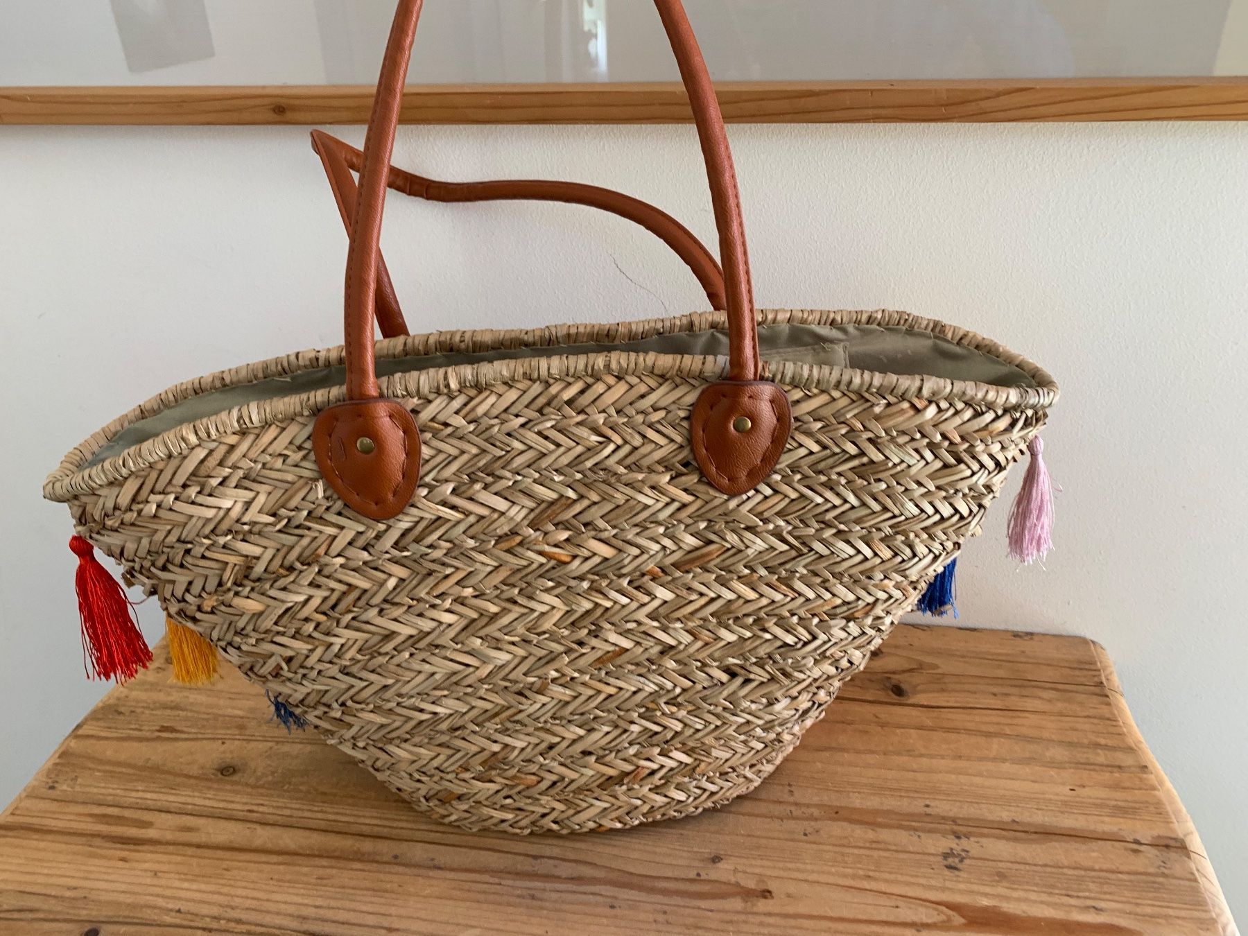 Borse da donna: Strandtasche/Einkaufstasche Bast Quasten bunte Fransen – Nuovo (secondo la descrizione) da Meiringen venduto da luanik 6