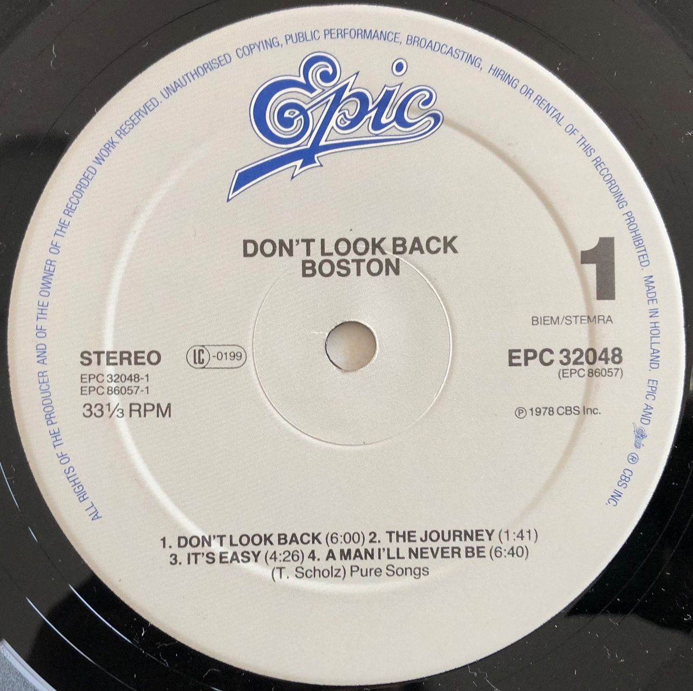 Vinyles: BOSTON DON'T LOOK BACK – D'occasion à Poliez-Pittet par Newtown-Records 2