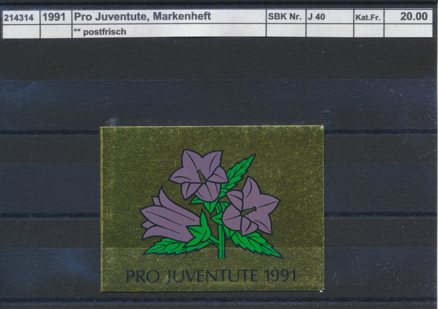 Tous les timbres: 1991 Pro Juventute, Markenheftchen, ** postfrisch – Neuf (Voir description) à Winterthur par Zupogeru