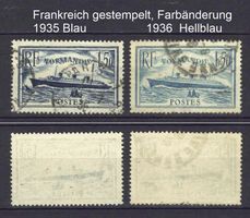 Frankreich 1935 blau u 1936 hellblau, gest